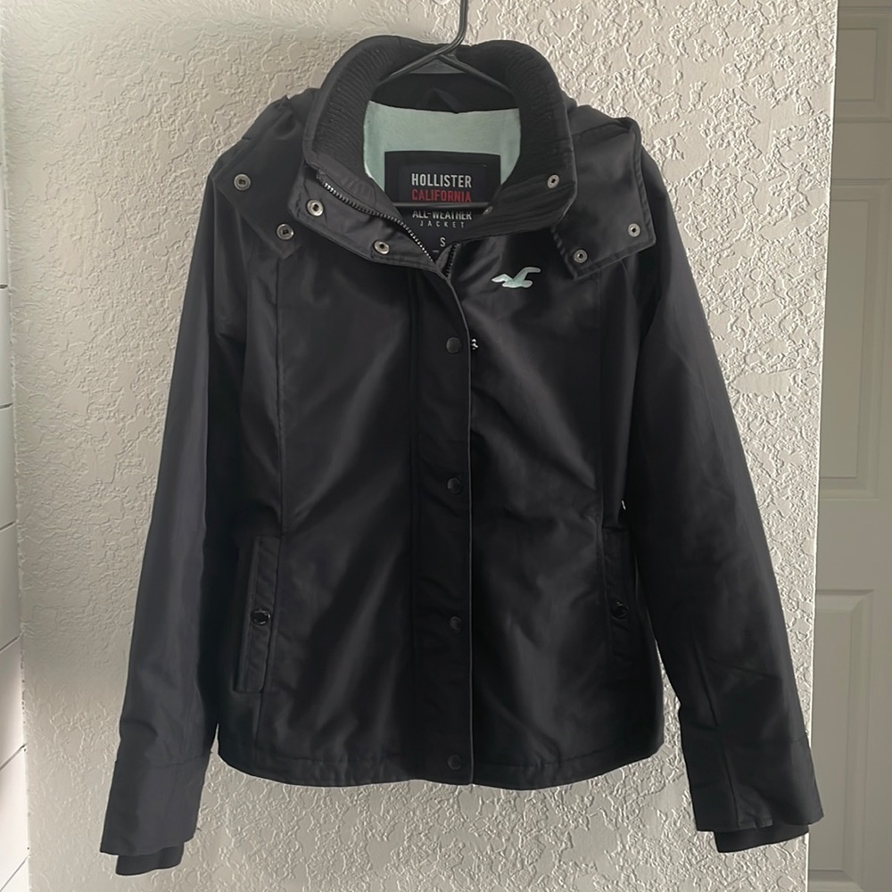 Hollister black all weather jacket coat
